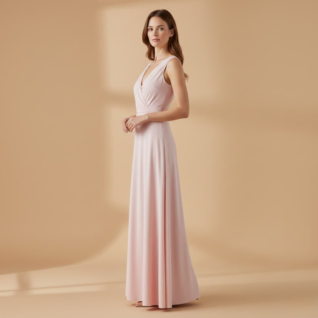 Conceição | Vestido Comprido Decote V Mulher Sem Mangas