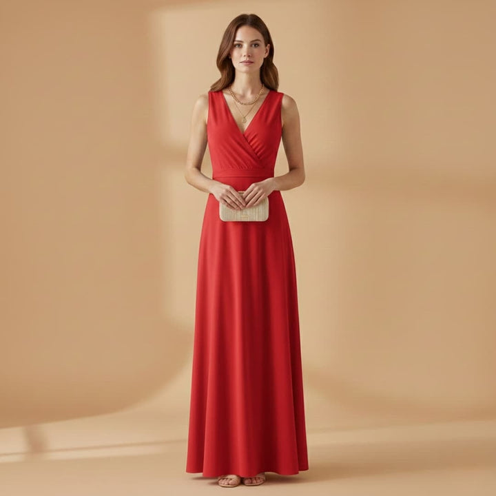 Conceição | Vestido Comprido Decote V Mulher Sem Mangas