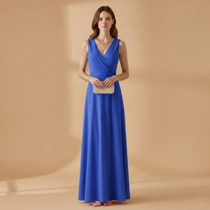 Conceição | Vestido Comprido Decote V Mulher Sem Mangas