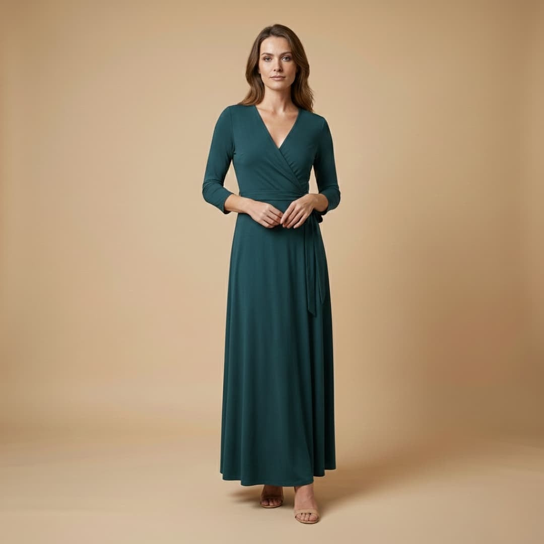 Conceição | Vestido Comprido Decote V Mulher Sem Mangas