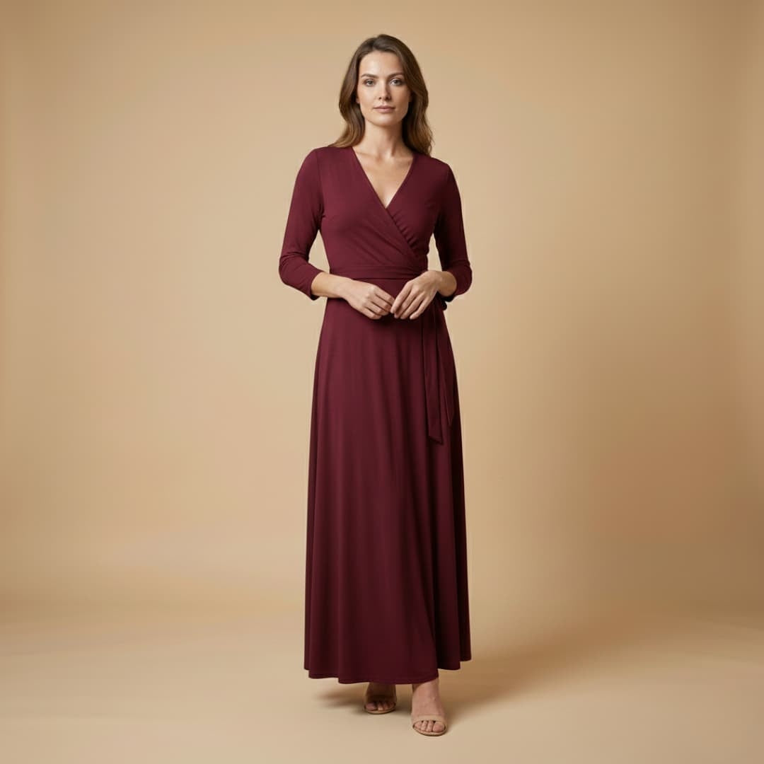 Conceição | Vestido Comprido Decote V Mulher Sem Mangas