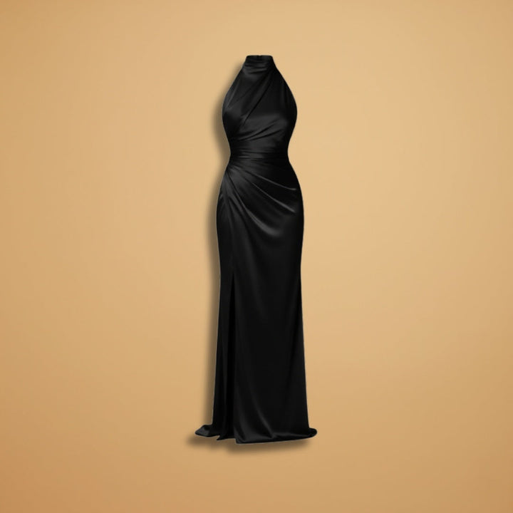 Leonor | Vestido Comprido Drapeado Mulher Decote Halter