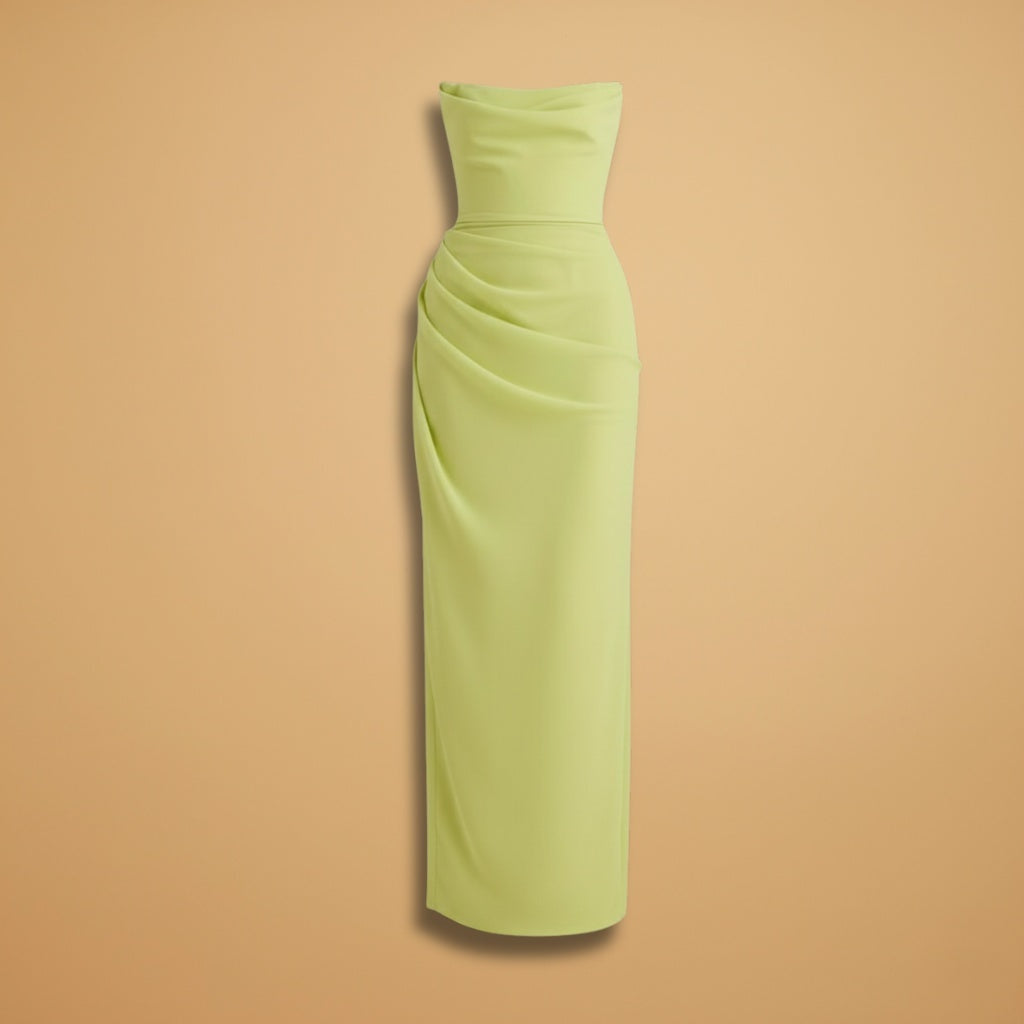 Francisca | Vestido Comprido Drapeado Mulher Elegante