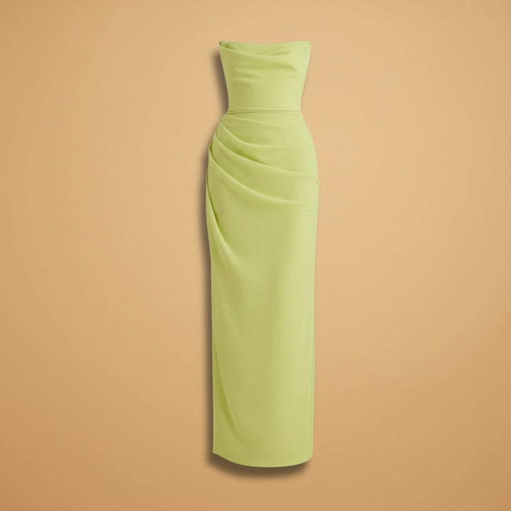 Francisca | Vestido Comprido Drapeado Mulher Elegante