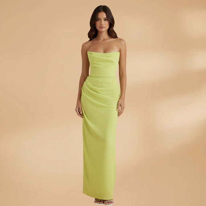 Francisca | Vestido Comprido Drapeado Mulher Elegante
