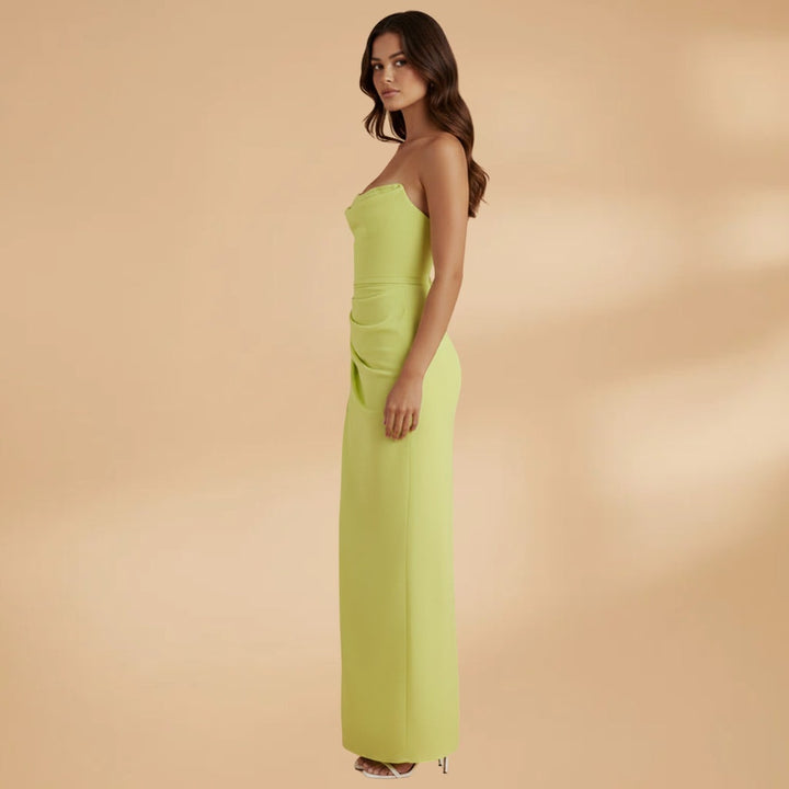 Francisca | Vestido Comprido Drapeado Mulher Elegante