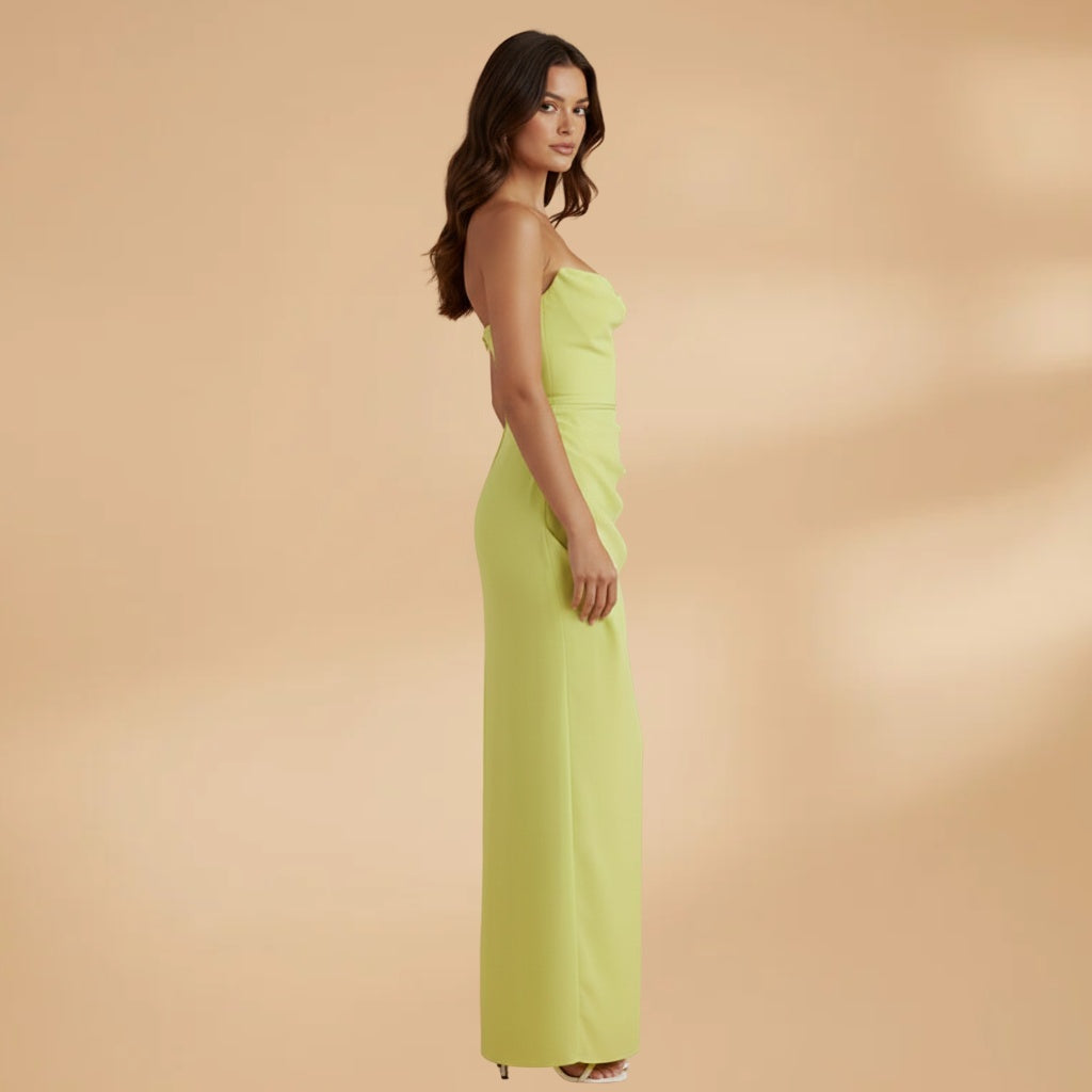 Francisca | Vestido Comprido Drapeado Mulher Elegante