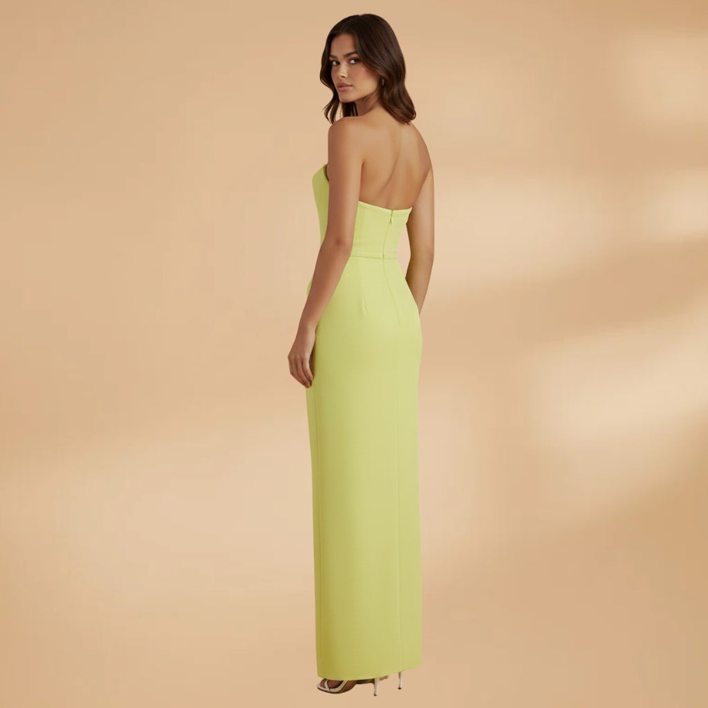Francisca | Vestido Comprido Drapeado Mulher Elegante