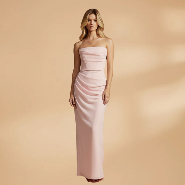 Francisca | Vestido Comprido Drapeado Mulher Elegante