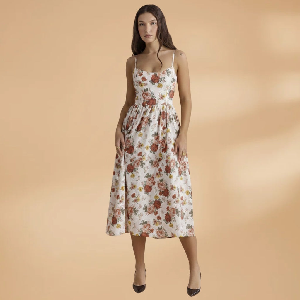 Diana | Vestido Comprido Estampado Alças Mulher