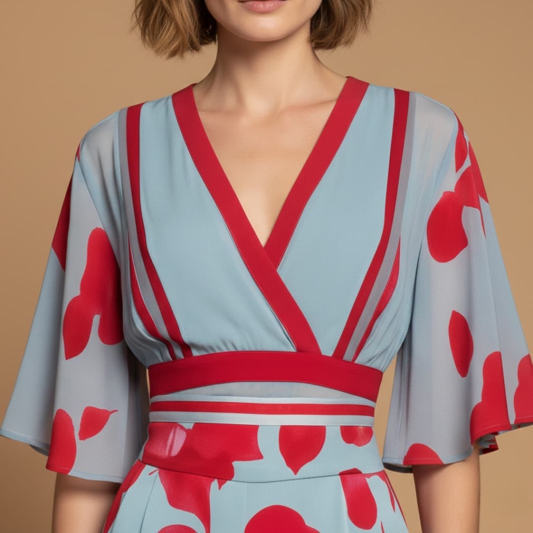 Alexandra | Vestido Comprido Estampado Floral Mulher Decote V