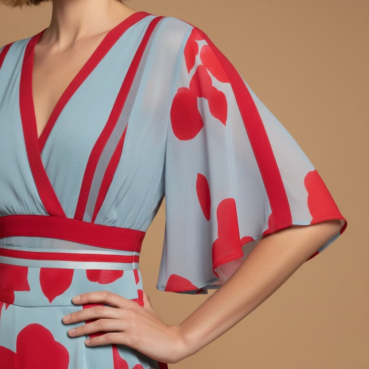 Alexandra | Vestido Comprido Estampado Floral Mulher Decote V