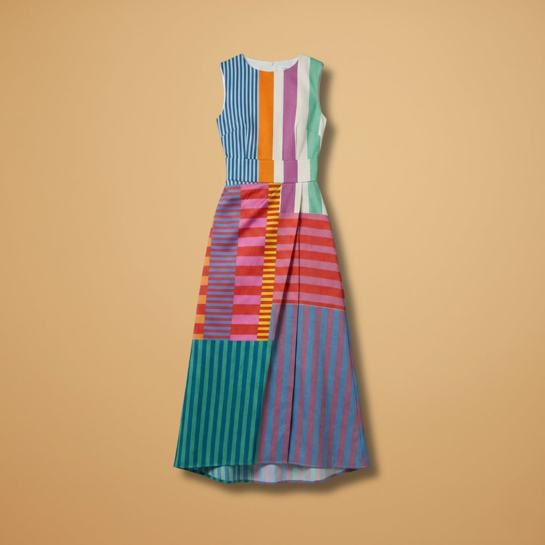 Paula | Vestido Comprido Estampado Geométrico Mulher