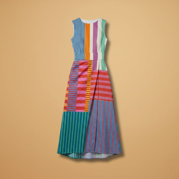 Paula | Vestido Comprido Estampado Geométrico Mulher