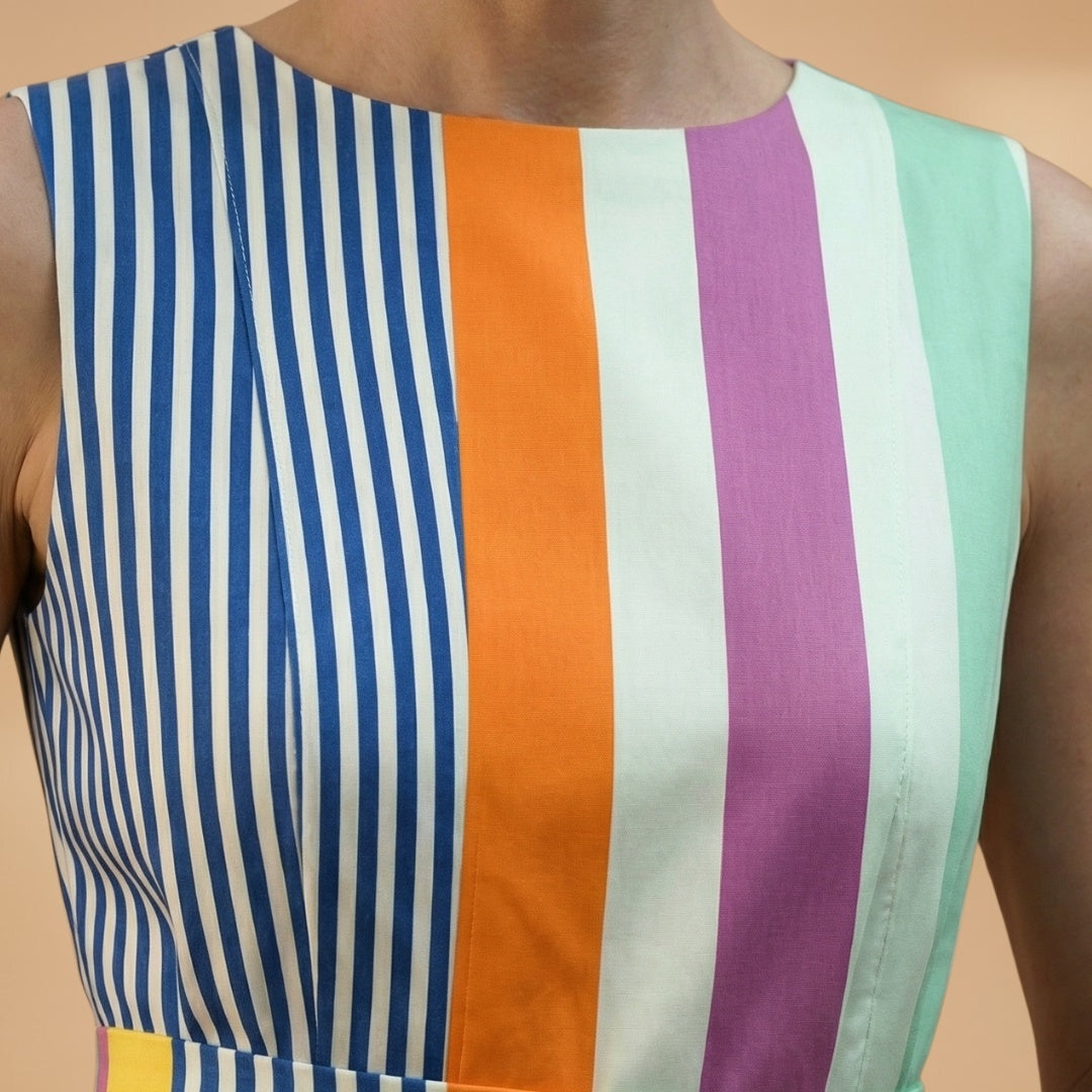 Paula | Vestido Comprido Estampado Geométrico Mulher