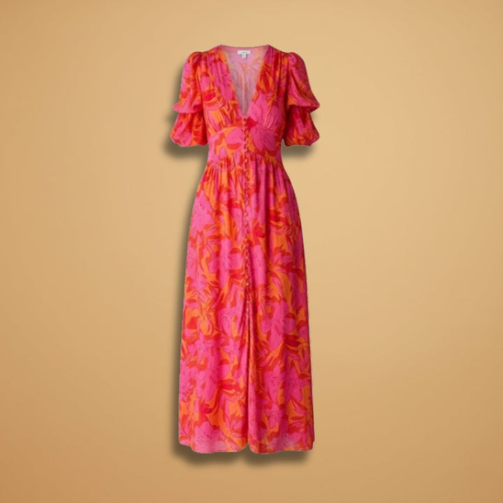 Beatriz | Vestido Comprido Estampado Mulher Decote V