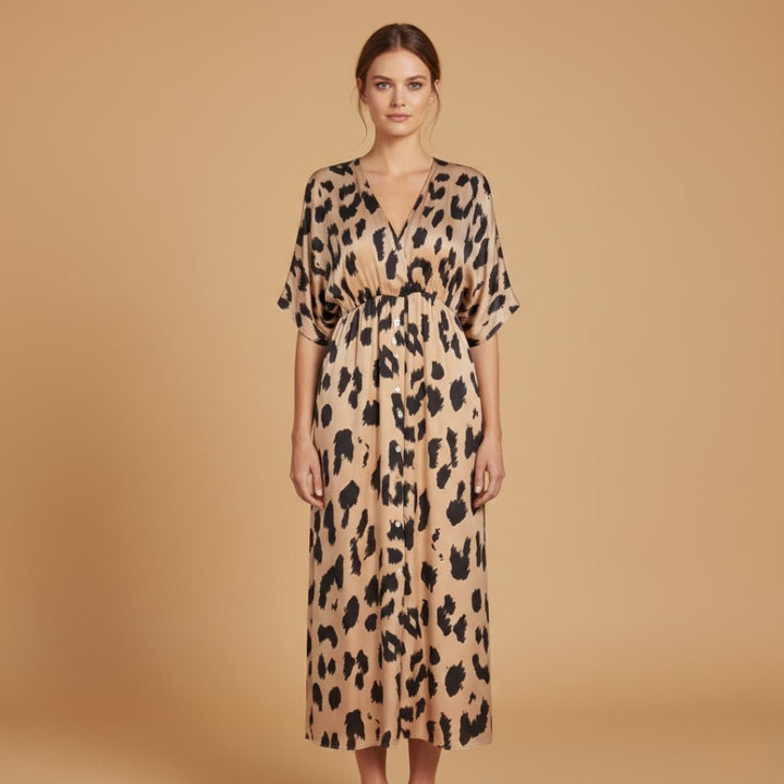 Francisca | Vestido Comprido Estampado Mulher Decote V