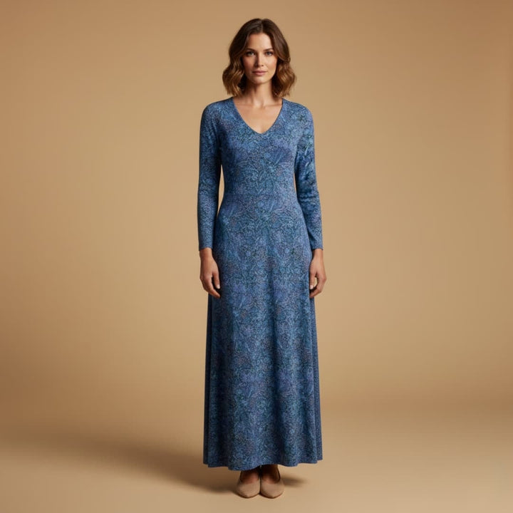 Rita | Vestido Comprido Estampado Mulher Decote V