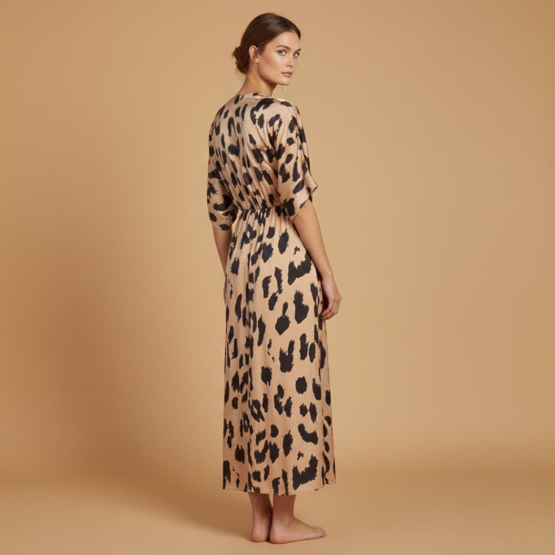 Francisca | Vestido Comprido Estampado Mulher Decote V
