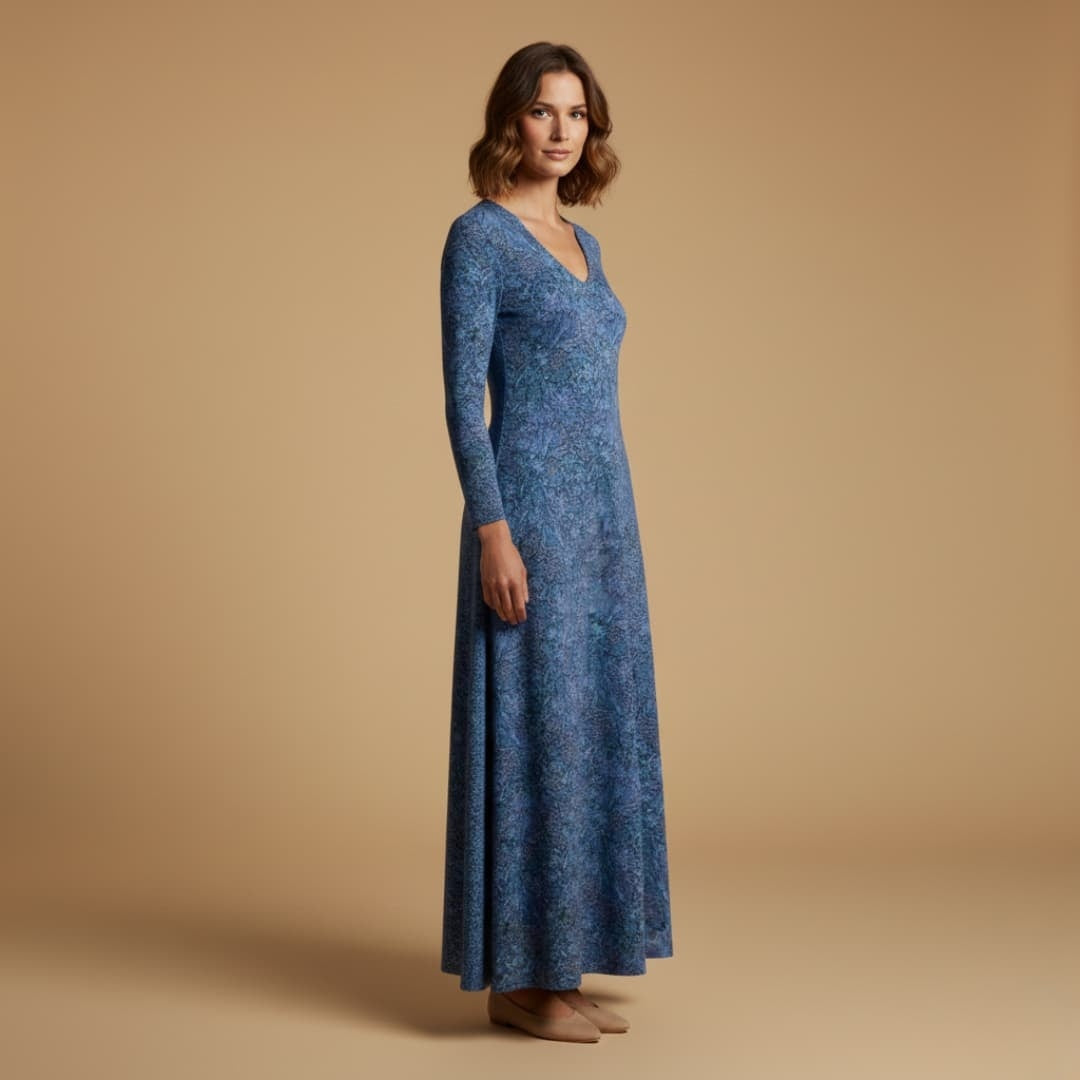 Rita | Vestido Comprido Estampado Mulher Decote V
