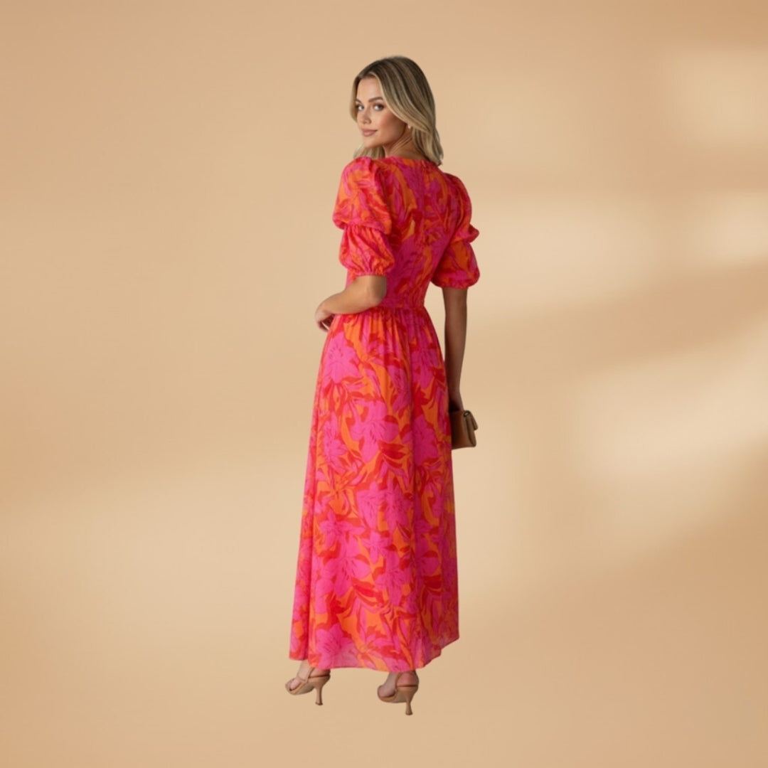 Beatriz | Vestido Comprido Estampado Mulher Decote V