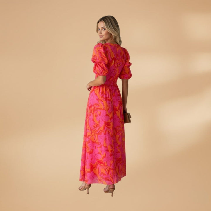 Beatriz | Vestido Comprido Estampado Mulher Decote V