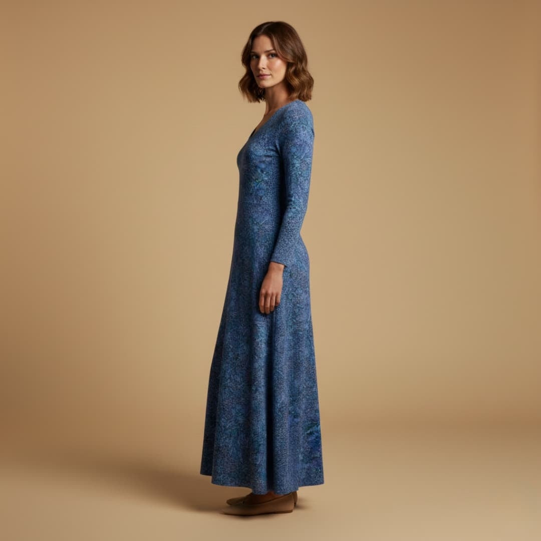 Rita | Vestido Comprido Estampado Mulher Decote V
