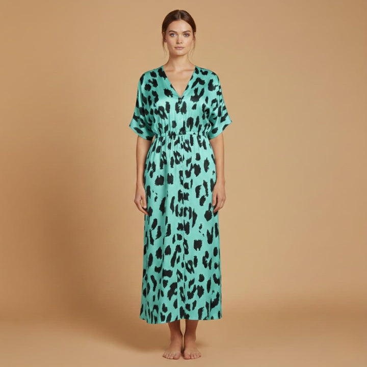 Francisca | Vestido Comprido Estampado Mulher Decote V