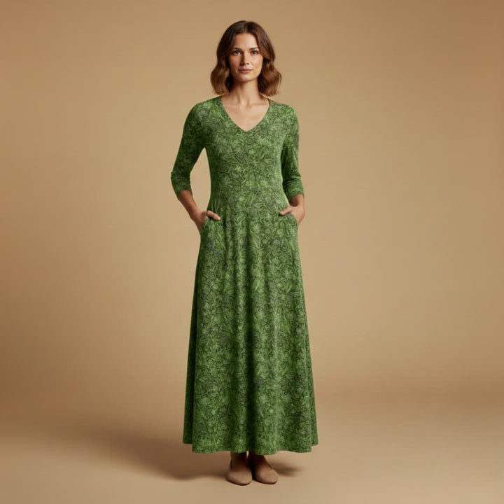 Rita | Vestido Comprido Estampado Mulher Decote V