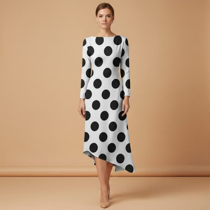Raquel | Vestido Comprido Estampado Mulher Manga Longa