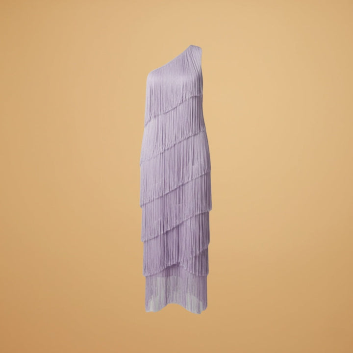 Vera | Vestido Comprido Franjado Mulher Ombro Único