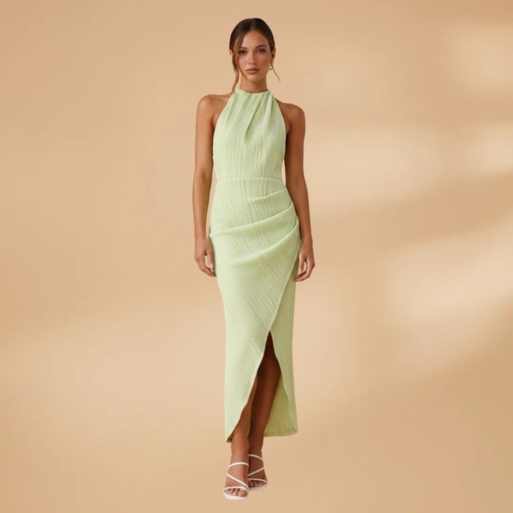 Teresa | Vestido Comprido Halter Mulher Fenda Lateral