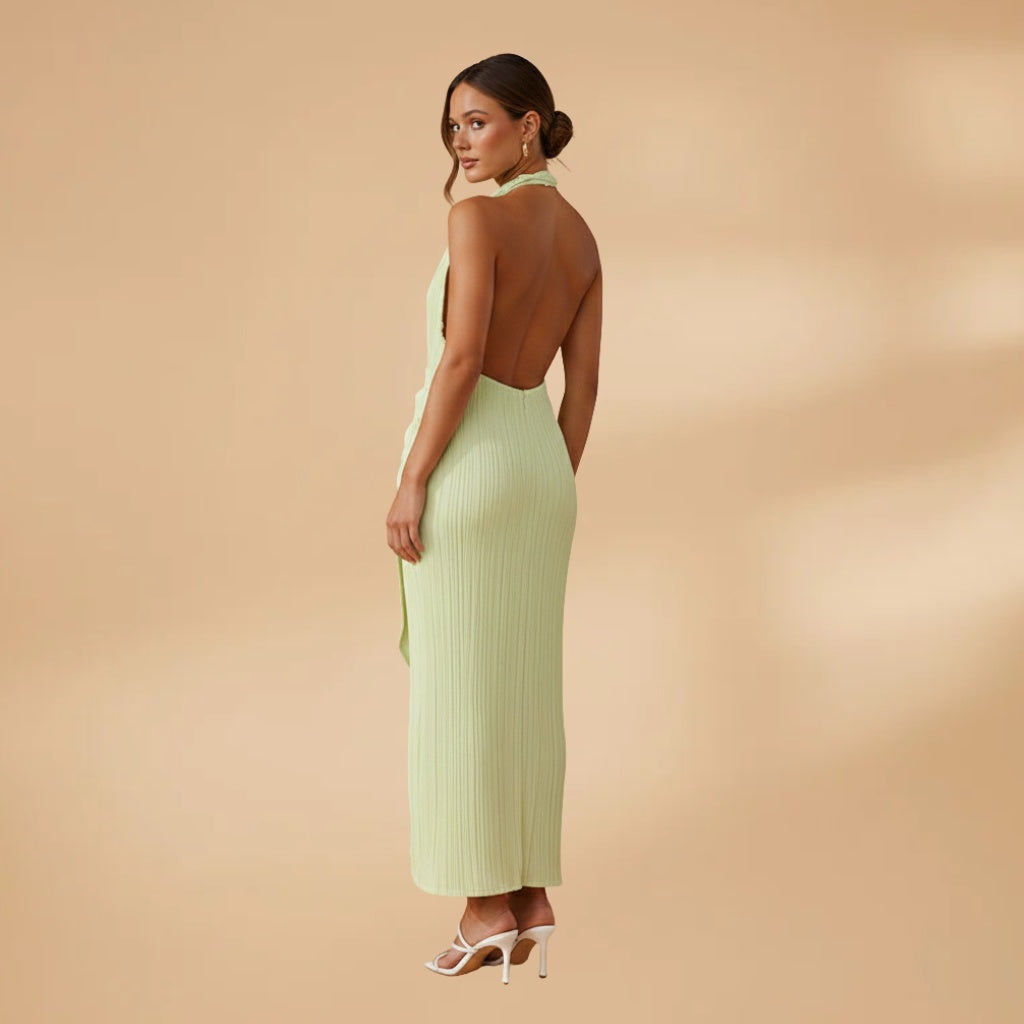 Teresa | Vestido Comprido Halter Mulher Fenda Lateral
