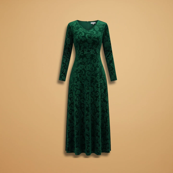 Alice | Vestido Comprido Manga Comprida Mulher Decote V