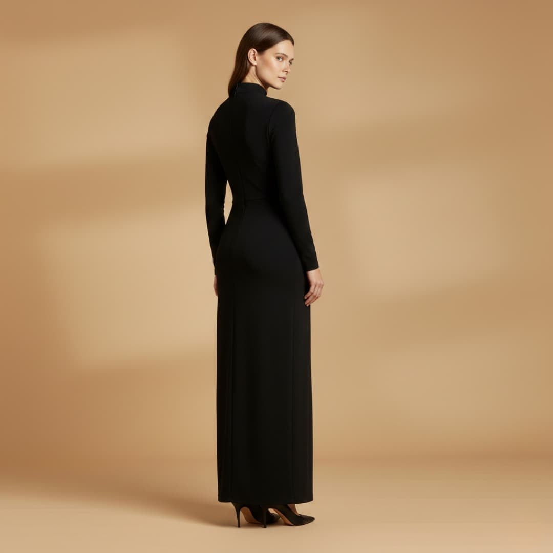 Mariana | Vestido Comprido Manga Longa Mulher Ajustado