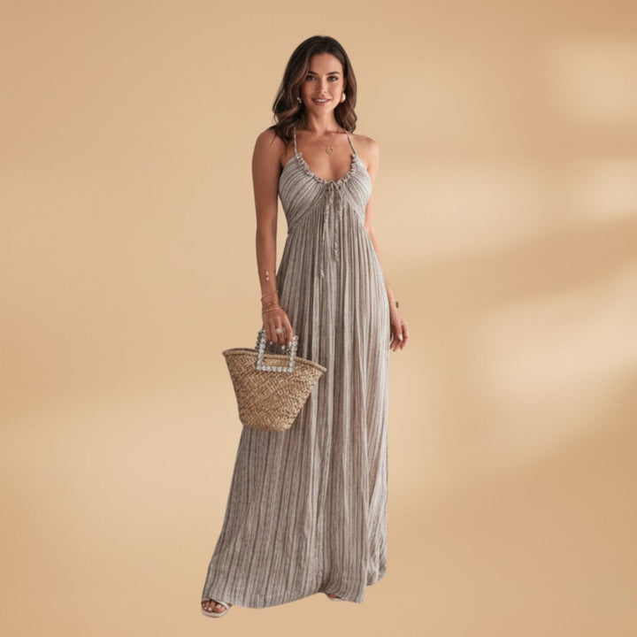 Matilde | Vestido Comprido Plissado Mulher Alças Finas