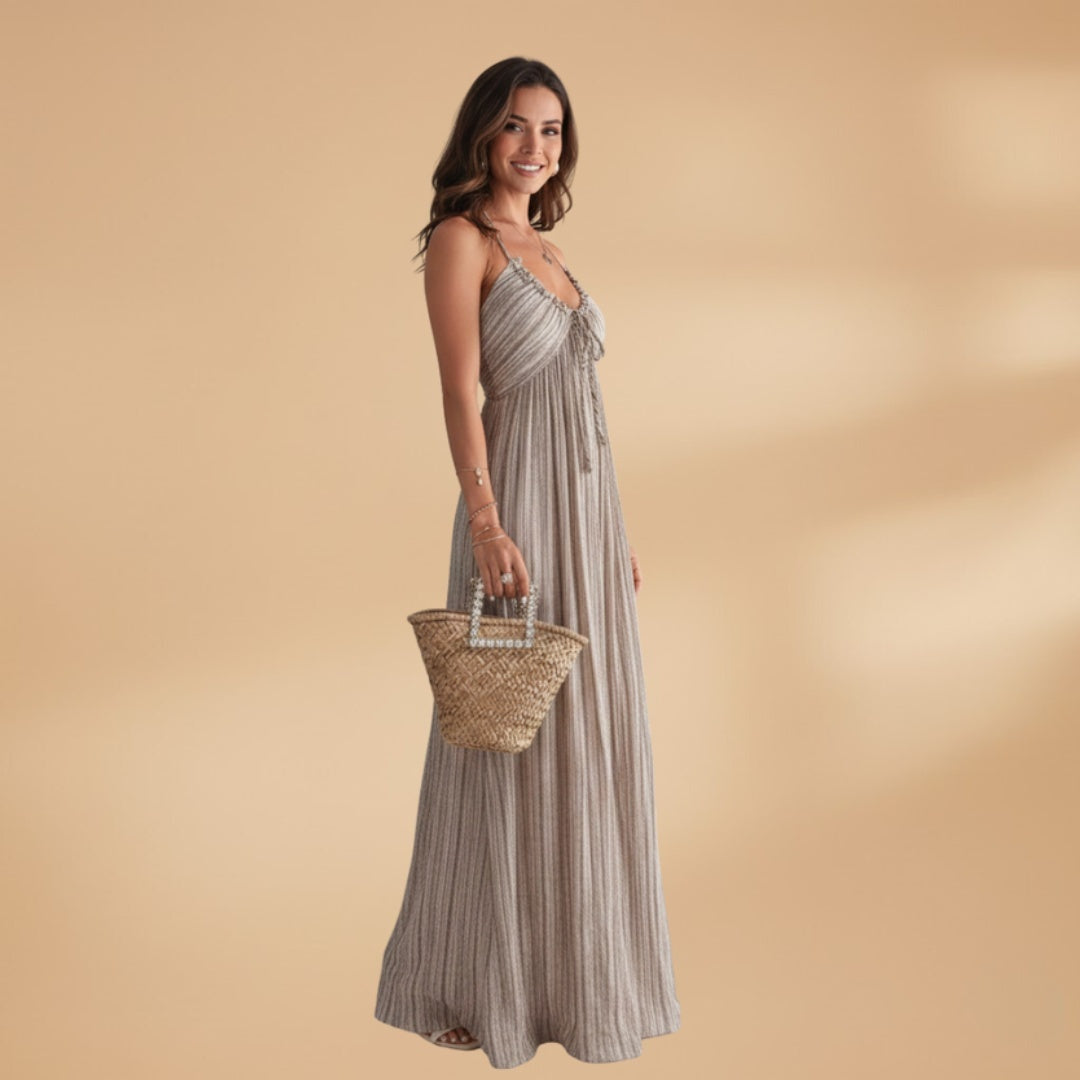 Matilde | Vestido Comprido Plissado Mulher Alças Finas