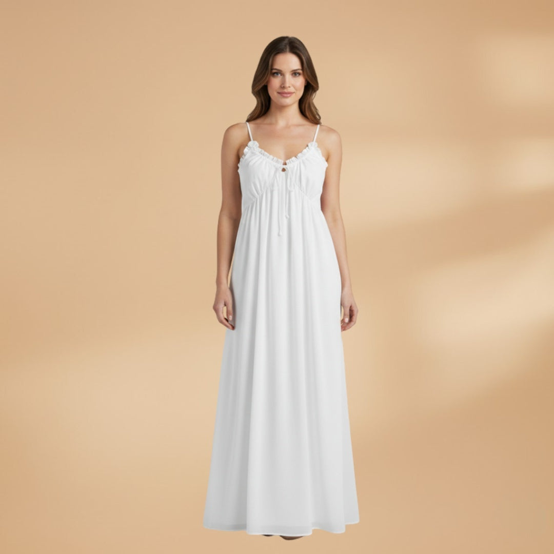 Matilde | Vestido Comprido Plissado Mulher Alças Finas