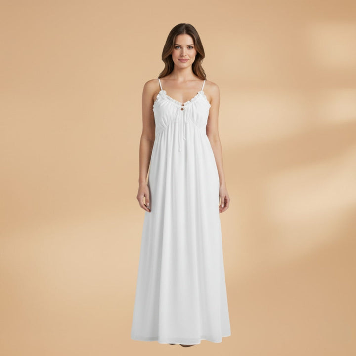 Matilde | Vestido Comprido Plissado Mulher Alças Finas
