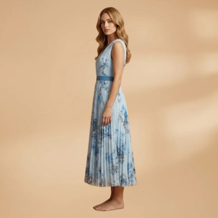 Adriana | Vestido Comprido Plissado Mulher Decote V