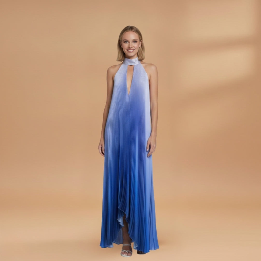 Sílvia | Vestido Comprido Plissado Mulher Estampado