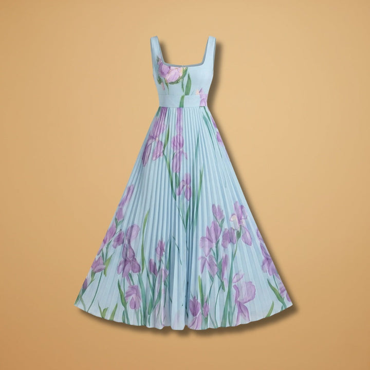 Beatriz | Vestido Comprido Plissado Mulher Estampado Floral