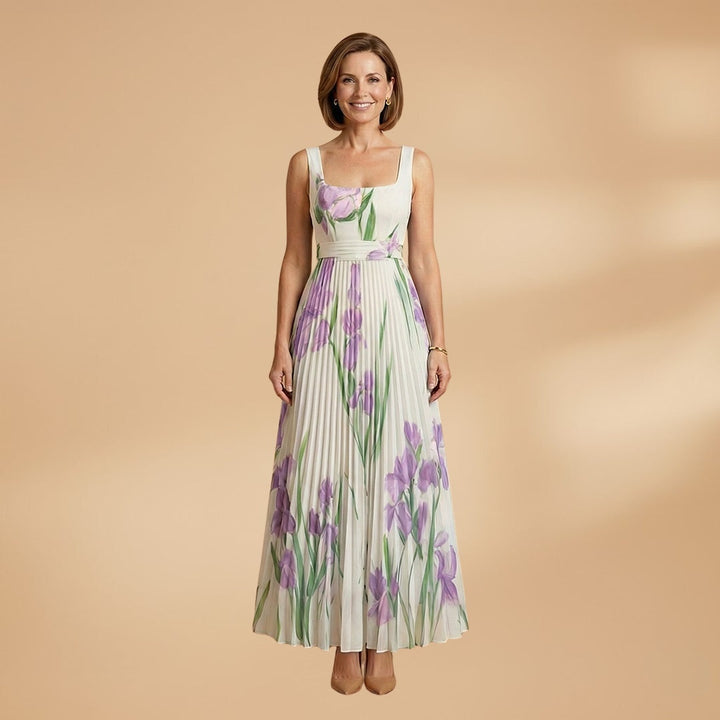 Beatriz | Vestido Comprido Plissado Mulher Estampado Floral