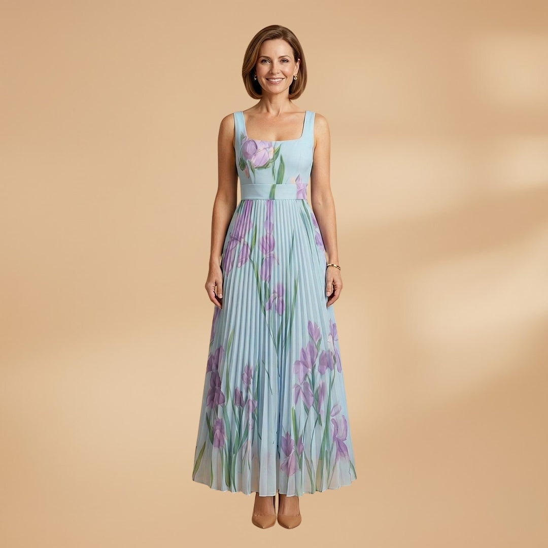 Beatriz | Vestido Comprido Plissado Mulher Estampado Floral