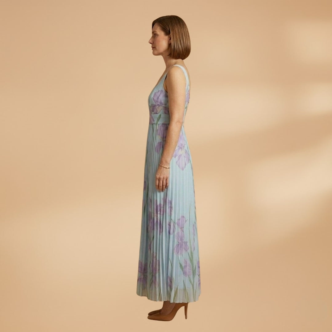 Beatriz | Vestido Comprido Plissado Mulher Estampado Floral