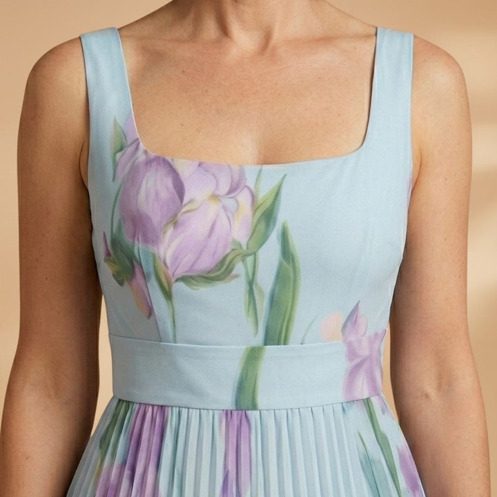 Beatriz | Vestido Comprido Plissado Mulher Estampado Floral