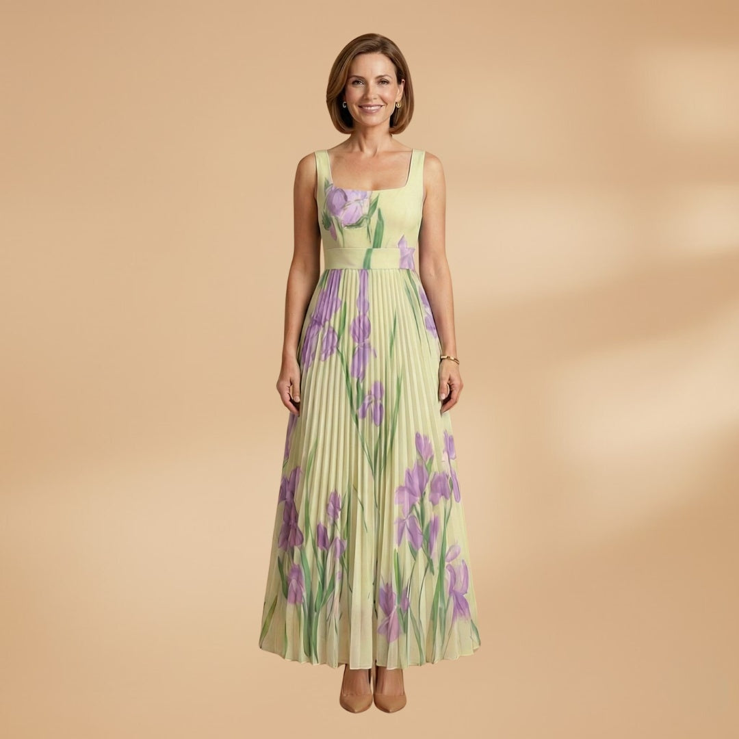 Beatriz | Vestido Comprido Plissado Mulher Estampado Floral