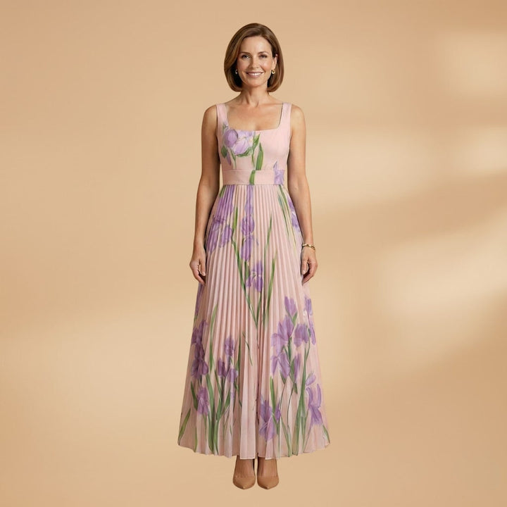 Beatriz | Vestido Comprido Plissado Mulher Estampado Floral