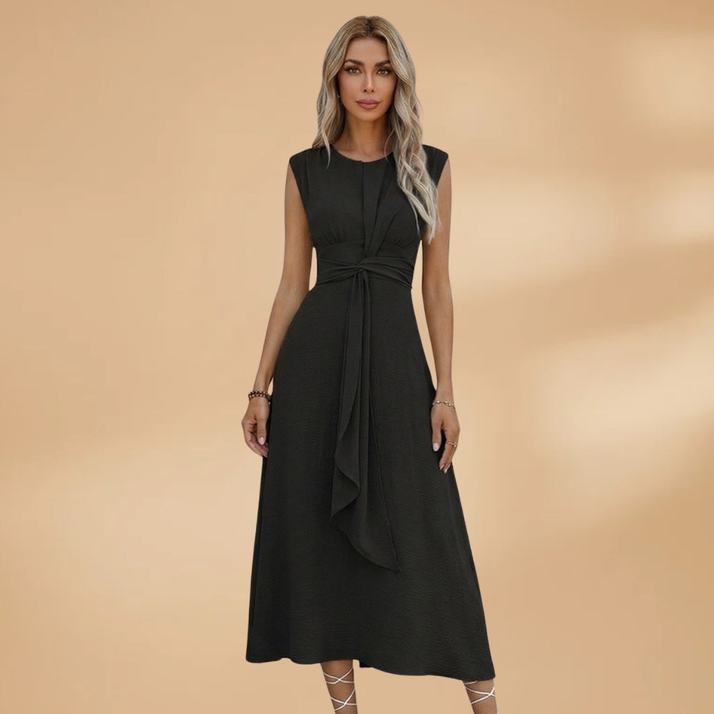 Amélia | Vestido Comprido sem Mangas Mulher Laço
