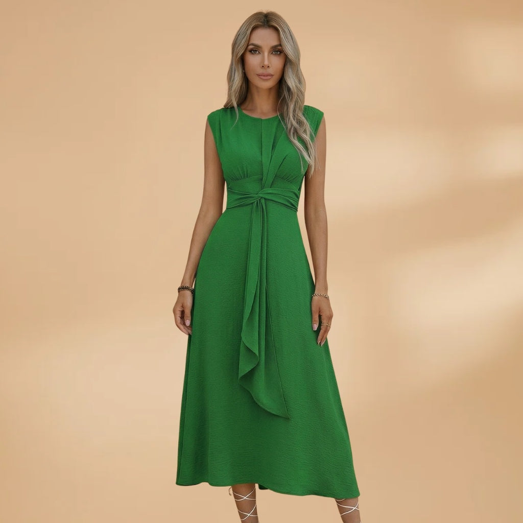 Amélia | Vestido Comprido sem Mangas Mulher Laço